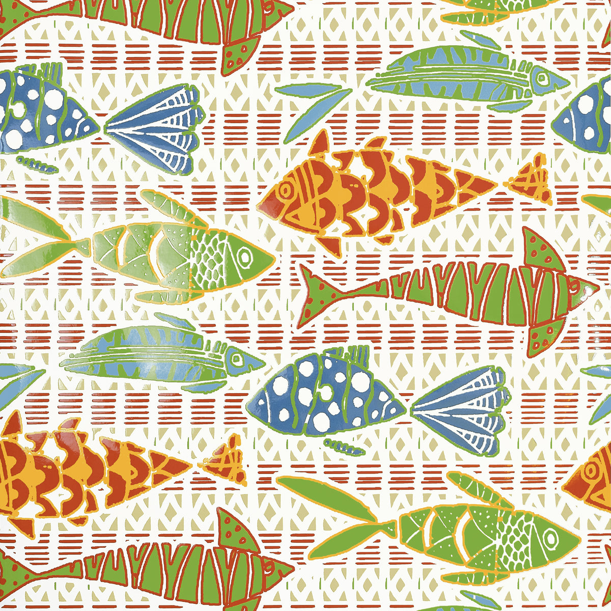 Thibaut - BATIK FISH Wallpaper -  Islander Collection