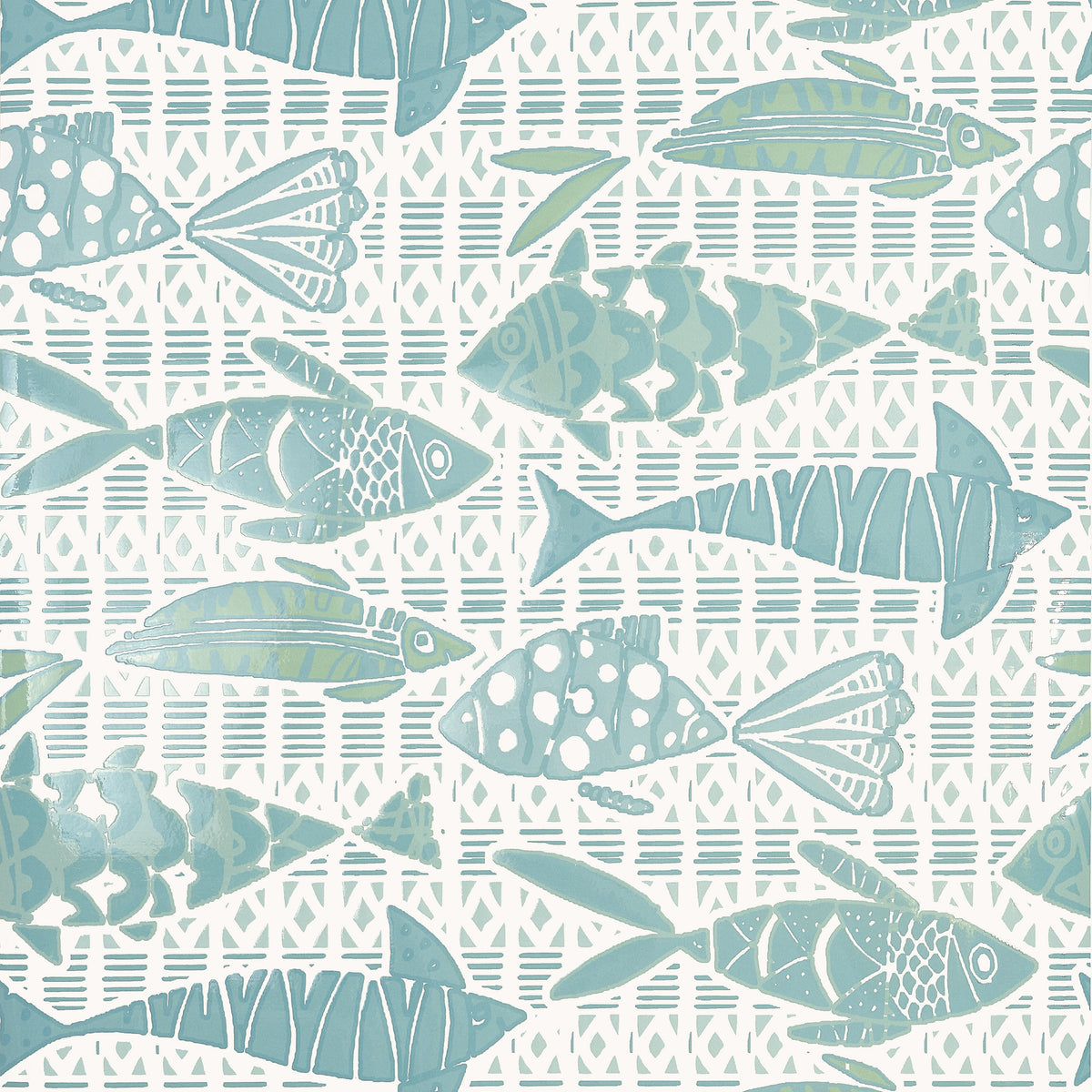 Thibaut - BATIK FISH Wallpaper -  Islander Collection