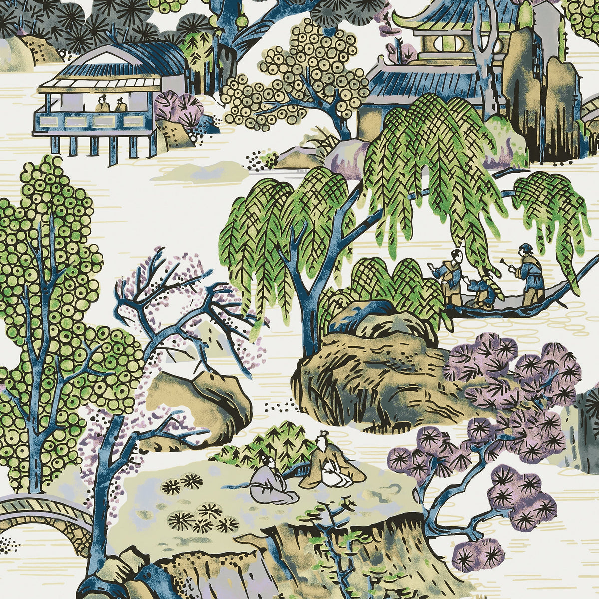 Thibaut - ASIAN SCENIC Wallpaper - Dynasty Collection