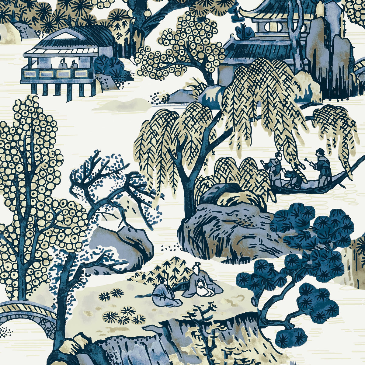 Thibaut - ASIAN SCENIC Wallpaper - Dynasty Collection