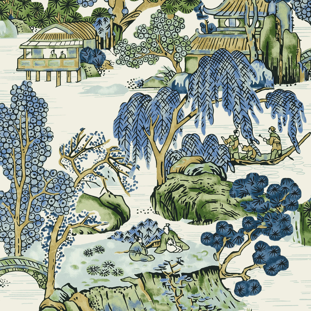 Thibaut - ASIAN SCENIC Wallpaper - Dynasty Collection