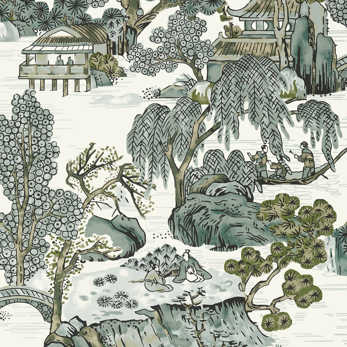 Thibaut - ASIAN SCENIC Wallpaper - Dynasty Collection