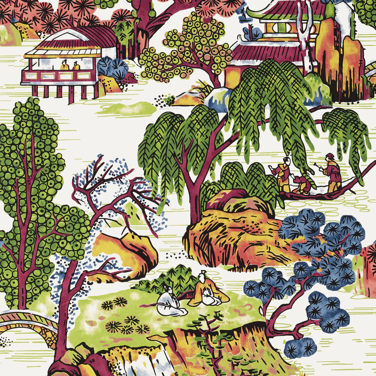 Thibaut - ASIAN SCENIC Wallpaper - Dynasty Collection