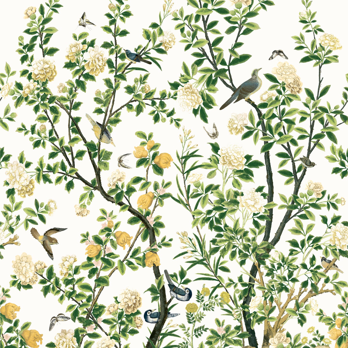 JARDIN BLOOM MURAL Wallpaper by Thibaut, Grand Palace Collection (3 Panel Mural Roll)