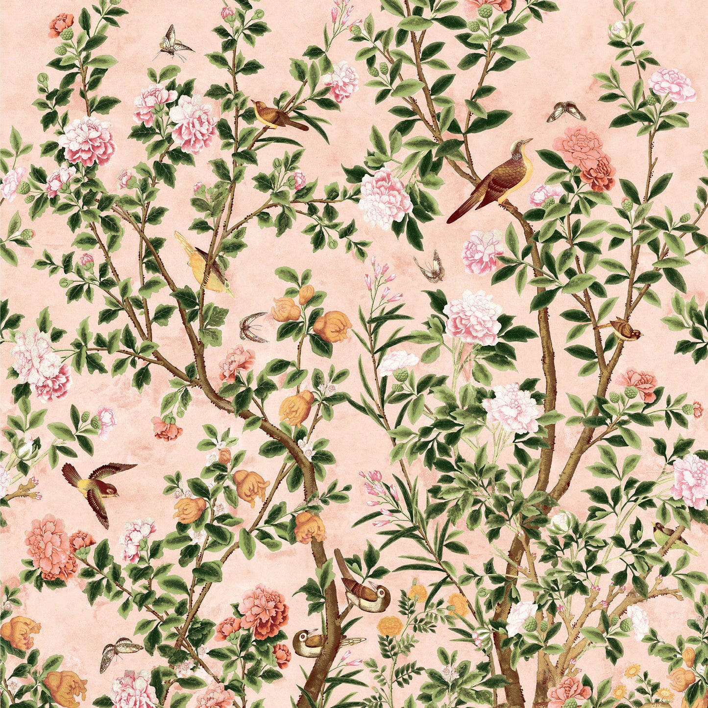 JARDIN BLOOM MURAL Wallpaper by Thibaut, Grand Palace Collection (3 Panel Mural Roll)