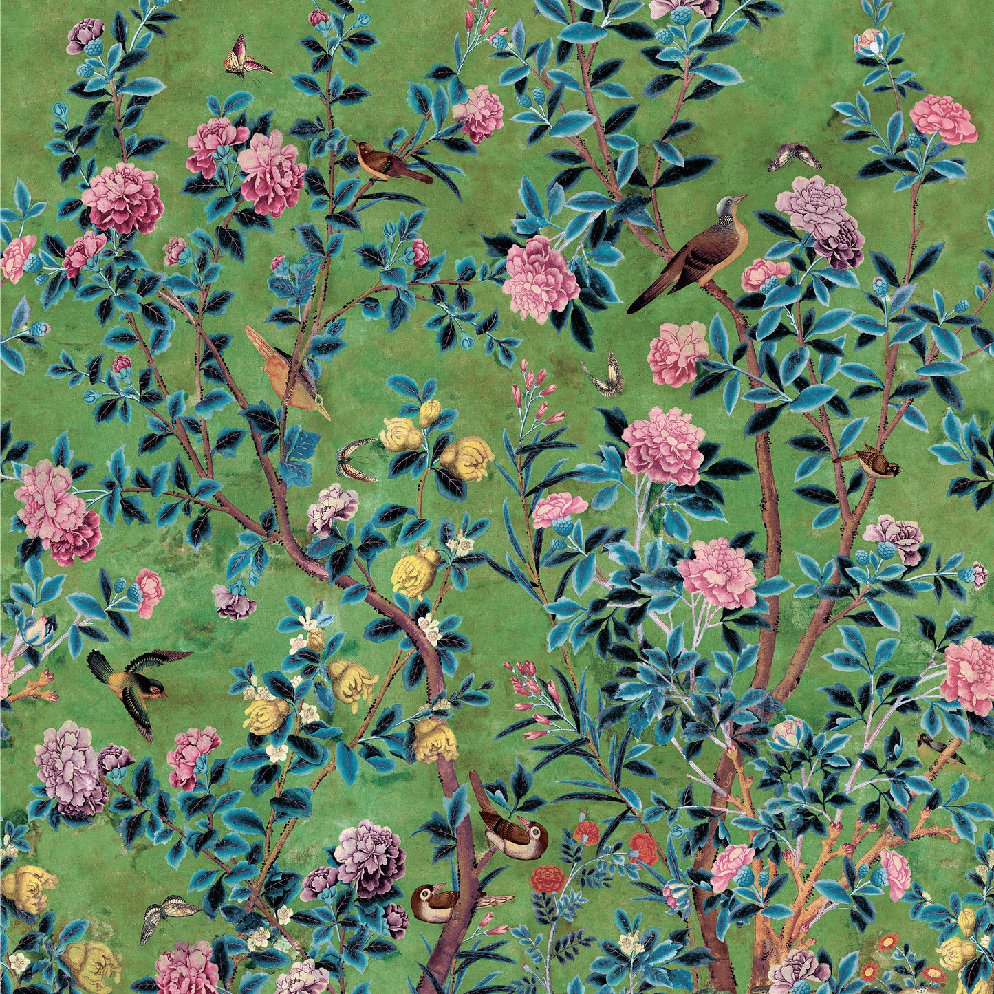 JARDIN BLOOM MURAL Wallpaper by Thibaut, Grand Palace Collection (3 Panel Mural Roll)