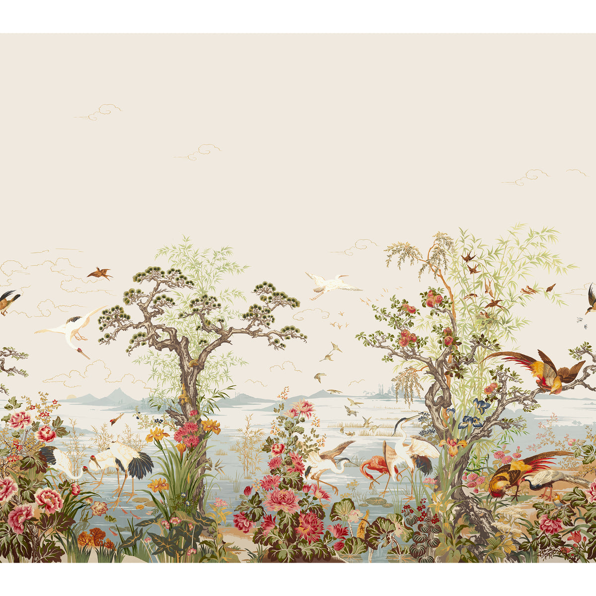Thibaut - CRANE MURAL Wallpaper - Mural Resource