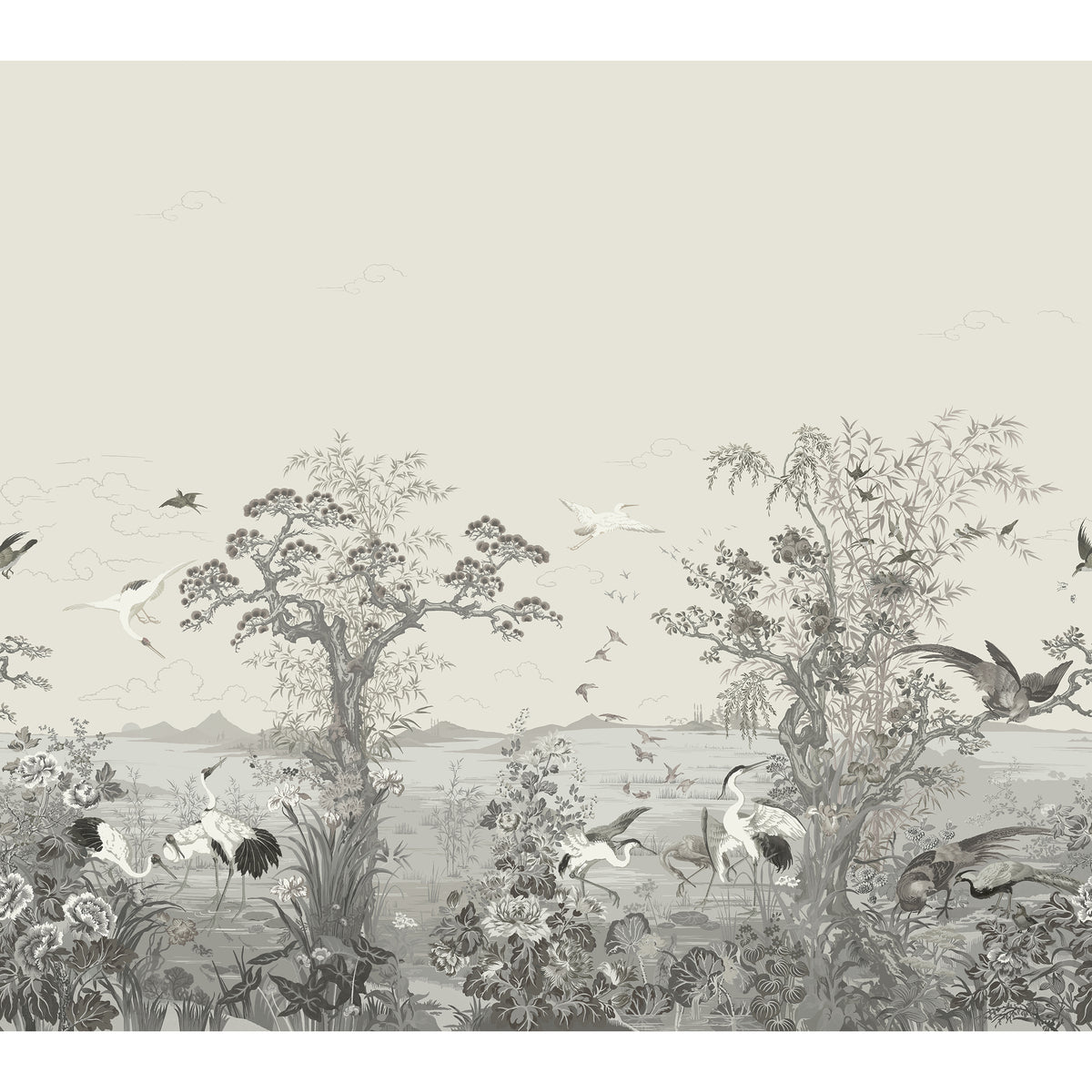 Thibaut - CRANE MURAL Wallpaper - Mural Resource