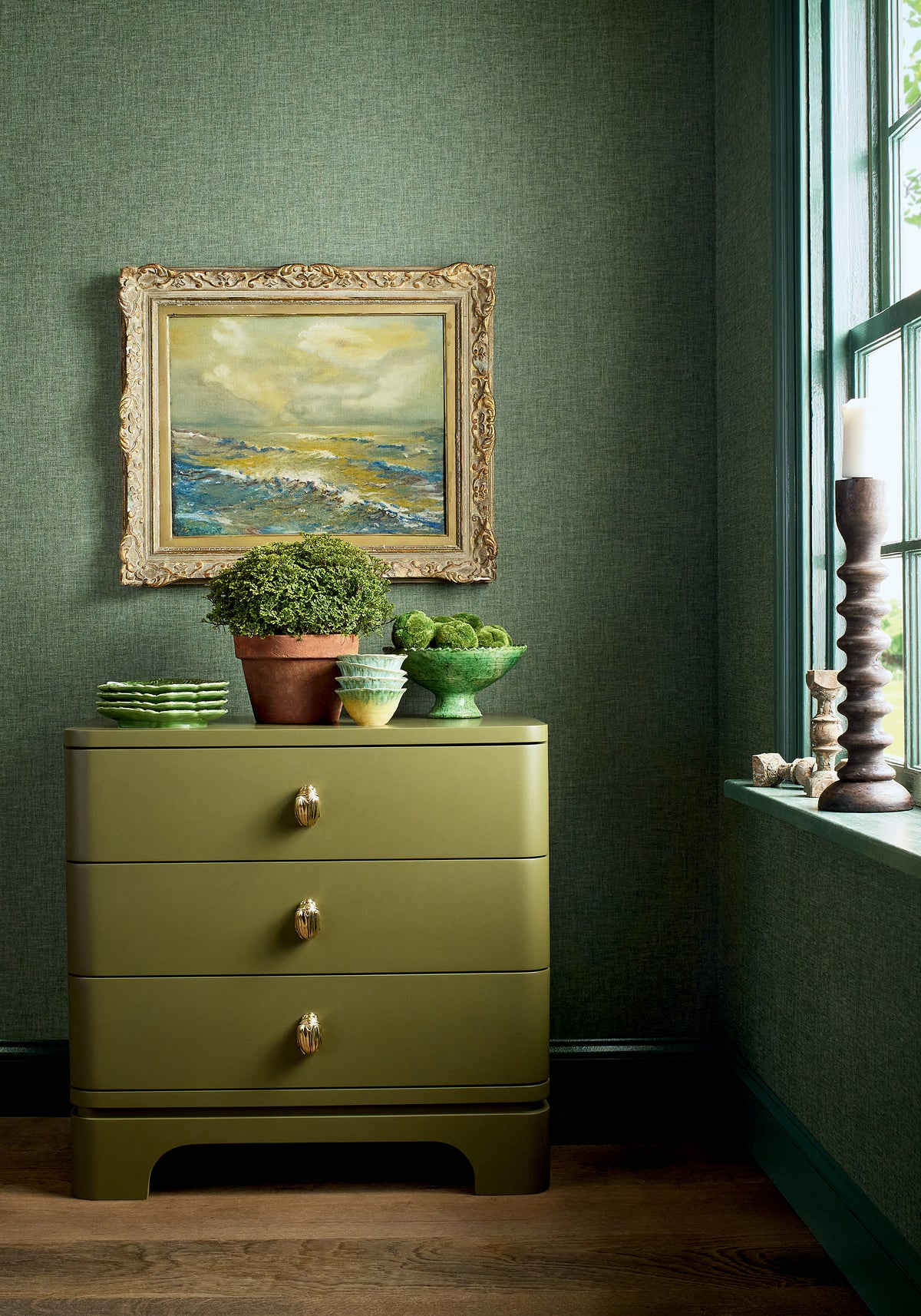 Thibaut Linen Weave wallpaper - Texture Resource 9 room setting
