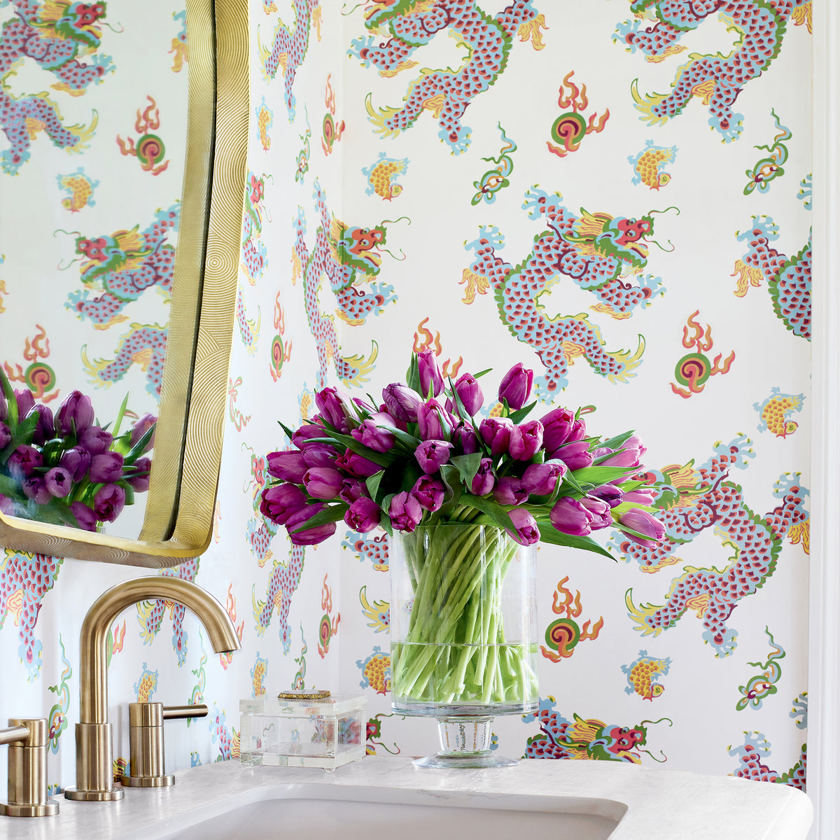 Anna French Dragon Dance wallpaper - Willow Tree collection