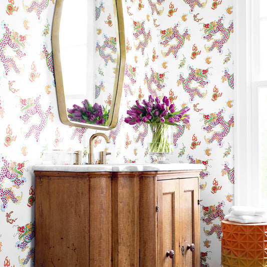 Anna French Dragon Dance wallpaper - Willow Tree collection room setting