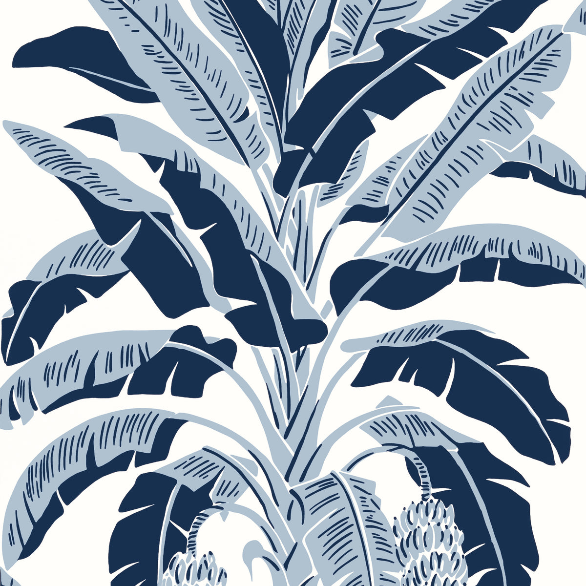 Thibaut BANANA TREE wallpaper, Navy