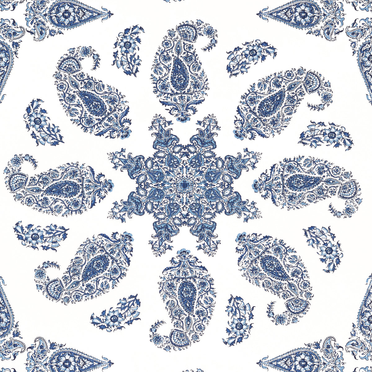 Thibaut EAST INDIA wallpaper, Blue and White