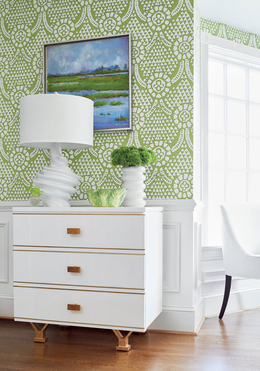 Thibaut Chamomile wallpaper room scene