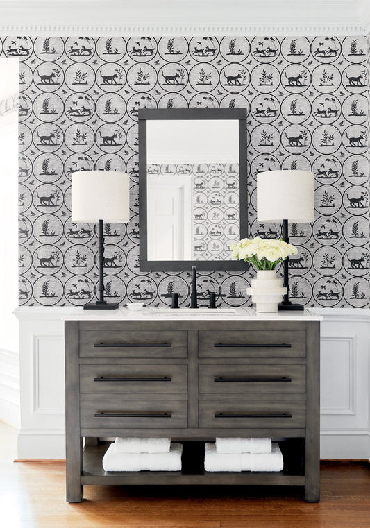 Thibaut Dooley wallpaper room scene